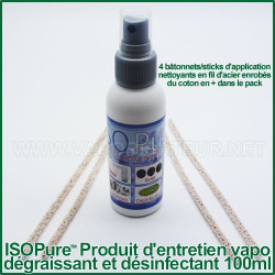 ISOPure 100ml-alcool isopropylique et 4 bâtonnets d'entretien ISOPure 100ml-alcool isopropylique et 4 bâtonnets d'entretien