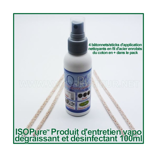 ISOPure 100ml-alcool isopropylique et 4 bâtonnets d'entretien