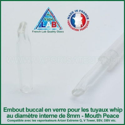 Embout en verre Mouth Piece pour tuyaux whip 8-12mm