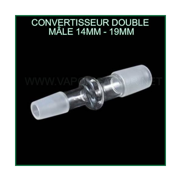Convertisseur en verre double mâle 14mm en 19mm
