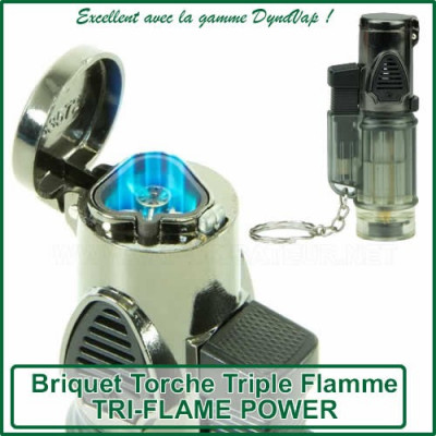 Briquet torche triple flamme Tri Flame Power pour vaporisateur VapCap