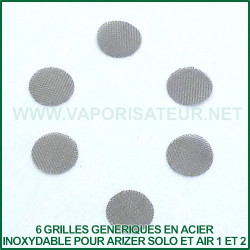 6 grilles alternatives en acier inoxydable Arizer Air et Solo 1 et 2