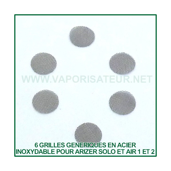 6 grilles génériques en acier Arizer Air et Solo 1 et 2