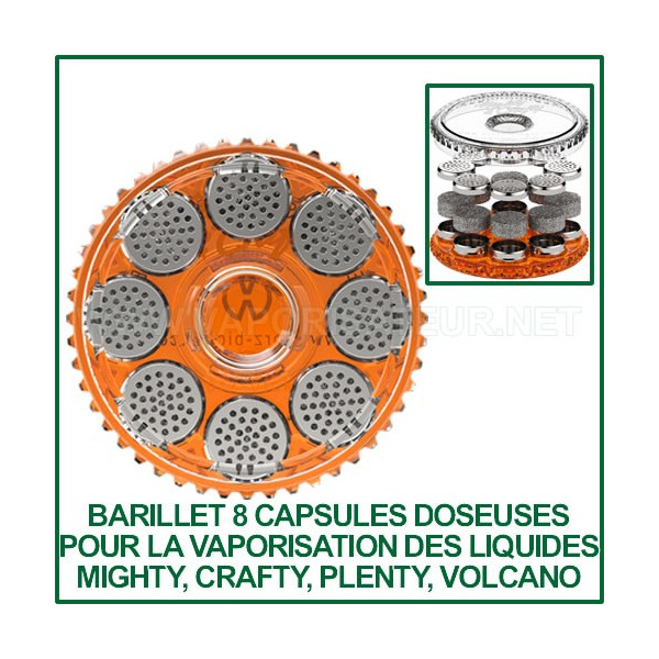 Barillet 8 capsules doseuses et 8 coussinets pour huiles