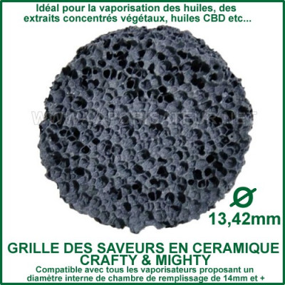 Grille céramique saveurs pour concentrés et huiles Crafty et Mighty