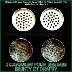 Deux capsules pour la vaporisation des résines Crafty et Mighty 