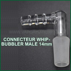Connecteur-adaptateur coudé en verre 14mm mâle