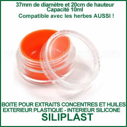 SiliPlast boite plastique avec l'intérieur silicone pour huiles et extraits SiliPlast boite plastique avec l'intérieur silicone pour huiles et extraits