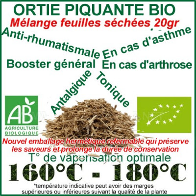 Ortie Piquante Bio feuilles séchées 20gr VRAC meilleur prix