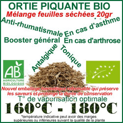 Ortie Piquante Bio feuilles séchées 20gr VRAC meilleur prix Ortie Piquante Bio feuilles séchées 20gr VRAC meilleur prix