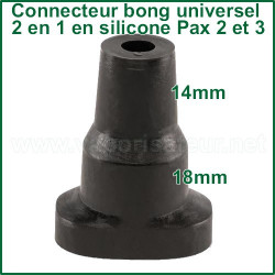 Connecteur-adaptateur bubbler silicone universel 2 en 1 Pax 2 ou 3 Connecteur-adaptateur bubbler silicone universel 2 en 1 Pax 2 ou 3