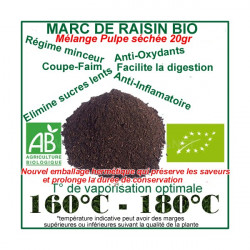 Pulpe séchée déshydratée de Marc de Raisin Bio 20gr Pulpe séchée déshydratée de Marc de Raisin Bio 20gr