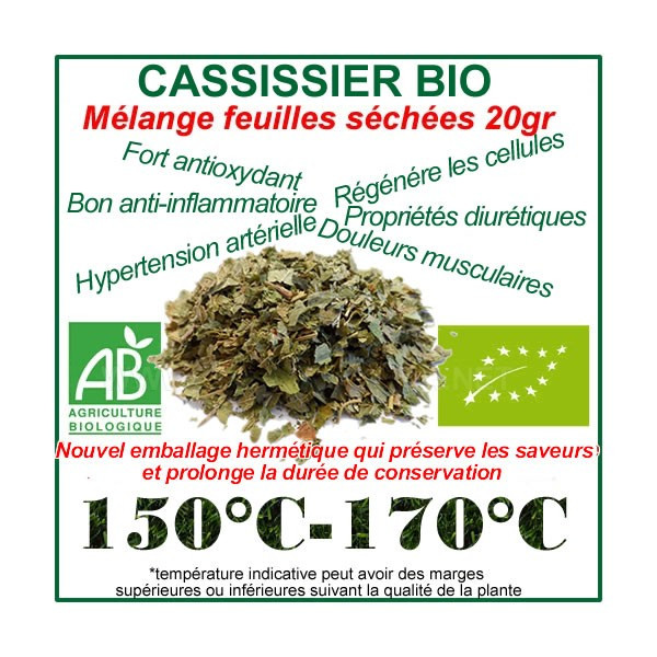 Feuilles séchées du Cassissier Bio 20gr