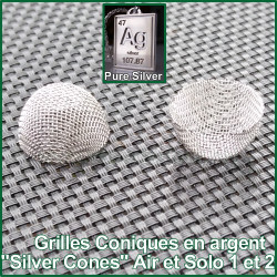 Grilles coniques x 2 résines et herbes en Argent Silver Cones Arizer Air et Solo 1 et 2 