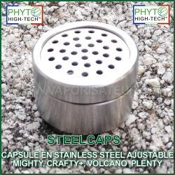 SteelCaps - Capsule doseuse en stainless steel ajustable pour vaporisateurs Mighty ou Crafty Plus
