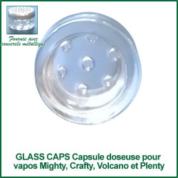 Glass Caps Capsule doseuse en verre pour vaporizers Mighty, Crafty, Volcano et Plenty Glass Caps Capsule doseuse en verre pour vaporizers Mighty, Crafty, Volcano et Plenty