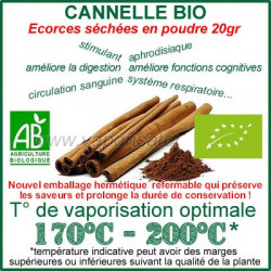 Cannelle écorces biologique certifié Ecocert sachet 20gr Cannelle écorces biologique certifié Ecocert sachet 20gr