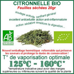 Herbe médicinale Citronnelle Bio herbe médicinale séchée 40gr Herbe médicinale Citronnelle Bio herbe médicinale séchée 40gr