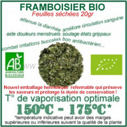 Vaporiser Feuilles séchées de framboisier rouge bio