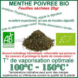 Vaporiser Menthe Poivrée Bio en Feuilles séchées avec vaporisateur Vaporiser Menthe Poivrée Bio en Feuilles séchées avec vaporisateur