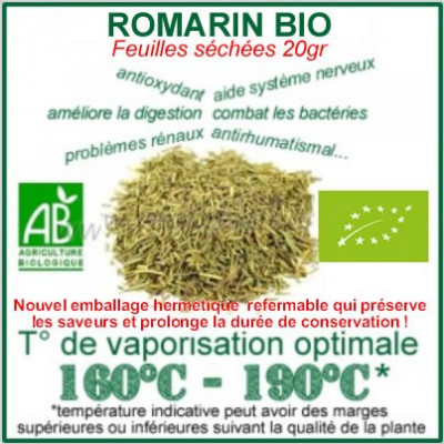 Romarin Bio certifié feuilles pour vapo en phytothérapie