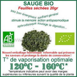 Herbe médicinale en inhalation avec vaporisateur Sauge Bio feuilles séchés Herbe médicinale en inhalation avec vaporisateur Sauge Bio feuilles séchés