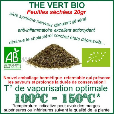 Vaporisez Bio - inhalez du Thé Vert Bio Ecocert