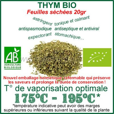 Thym Bio Ecocert feuilles sachet - herbe à vaporiser
