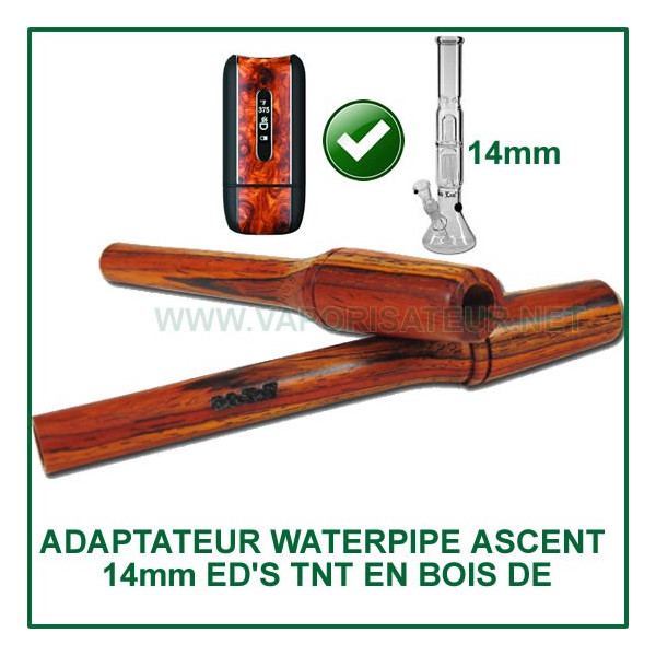 Adaptateur pipe à eau 14mm en bois Ed's TNT pour Ascent