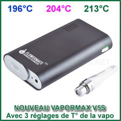 Vapormax Flowermate V5S avec 3 paliers de température de vaporisation