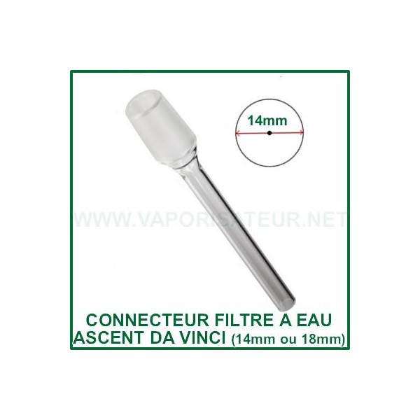 Adaptateur filtre à eau Ascent en verre droit 14 ou 18mm