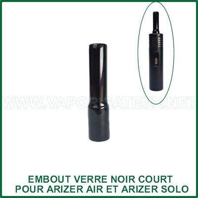 Tuyau verre noir court pour Arizer Air et Arizer Solo