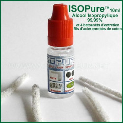 Alcool isopropylique et 4 bâtonnets d'entretien - ISOPure 10ml Alcool isopropylique et 4 bâtonnets d'entretien - ISOPure 10ml
