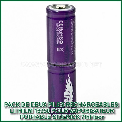 Deux piles lithium rechargeables 18350 EFES SideKick